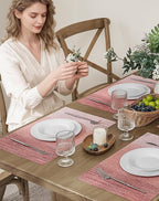 Leetaltree Gradient Pink Woven Placemats Set of 4 - Image 2