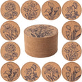 Cork Coasters for Drinks Absorbent Non Slip 12pcs 4 Inch Flower | Coaster for by Staruby
