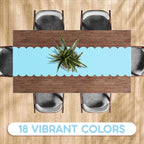 Light Blue Scallop Table Runner, Disposable Plastic, 5 Pack - Image 4