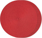 FunWheat Round Braided Placemats Set of 4 Table Mats by FunWheat