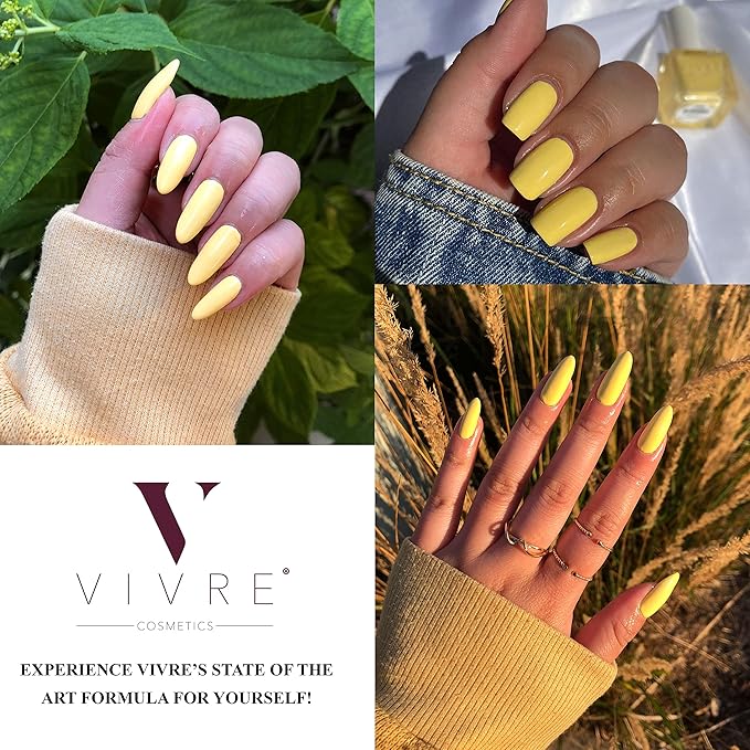 VIVRE Cosmetics Quick Dry Shiny Halal Nail Polish - Vegan, Non Toxic, Long Lasting, Breathable & Water Permeable - Going Bananas