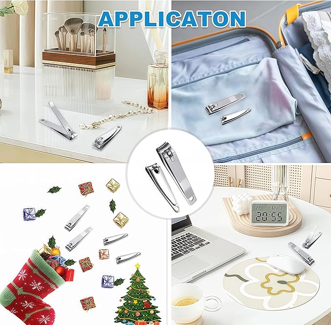 20-Pack Stainless Steel Fingernail Toenail Nail Clippers Bulk Set - 16 Small +4 Medium Size Nail Care Set Toe & Finger Nail Clipper for Men/Women Travel, Homeless Care Supplies