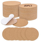 80PCS Self-Adhesive Cork for DIY Coasters, 3.74" Round Backing | Sticky Cork by SOKOSEY