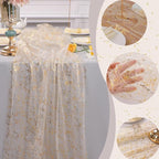 Snowkingdom 10 Pack 10ft Gold Table Runners, Sheer Chiffon Tulle Cheesecloth - Image 3