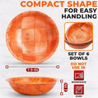 HYQO Wooden Salad Bowls Set of 6, Lightweight & Sturdy, 7.9 In | Wooden Bowls - Image 2
