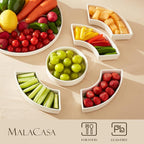 MALACASA Porcelain Divided Serving Dishes, Appetizers Tray, Serving Tray - Image 3