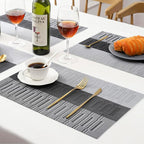 Leetaltree Grey with White Striped Placemats Set of 12 - Image 8