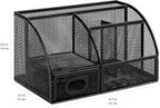 Amazon Basics Mesh Pen Holder and Desktop Desk Organizer, Office Caddy Storage - Image 5