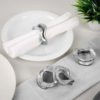 Modern Aluminum Napkin Rings Set of 8, Lightweight Metal Table Decor, - Image 3