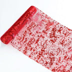 Snowkingdom Red Sparkly Table Runner Glitter Sequin Glitter Metallic Foil Mesh by Snowkingdom