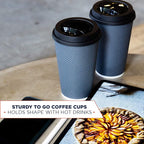 To Go Coffee Cups With Lids - 16 oz Disposable Coffee Cup With Lid. Large Togo - Image 5