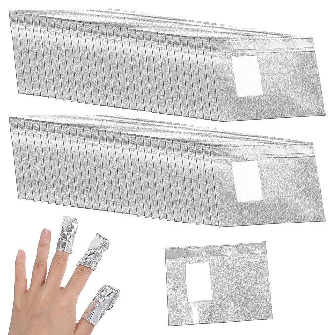 100Pcs Nail Polish Remover, Nail Foil Wraps for Soak Off Gel Polish Remover with 1.18 Inch Large Pre-attached Lint Free Cotton Pads For Acrylic/UV/Gel Nails PolishRemoving