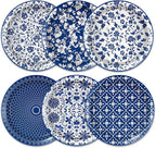 48 Pcs Blue and White Floral Party Paper Plates -7 Inch Disposable Vintage - Image 3