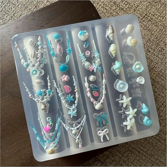 3D Shell Nail Art Molds Summer Beach Design, Silicone Nails Tool Y2k Decoration