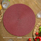 FunWheat Round Braided Placemats Set of 8 Table Mats - Image 2