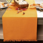 DII Everyday Collection, Fringed Solid Tabletop, Table Runner, Pumpkin Spice - Image 3