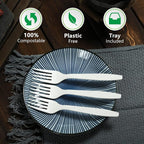 Compostable Fork, 100 Biodegradable Silverware - Image 4