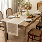 Coffee Scroll Linen Table Runner - Image 2