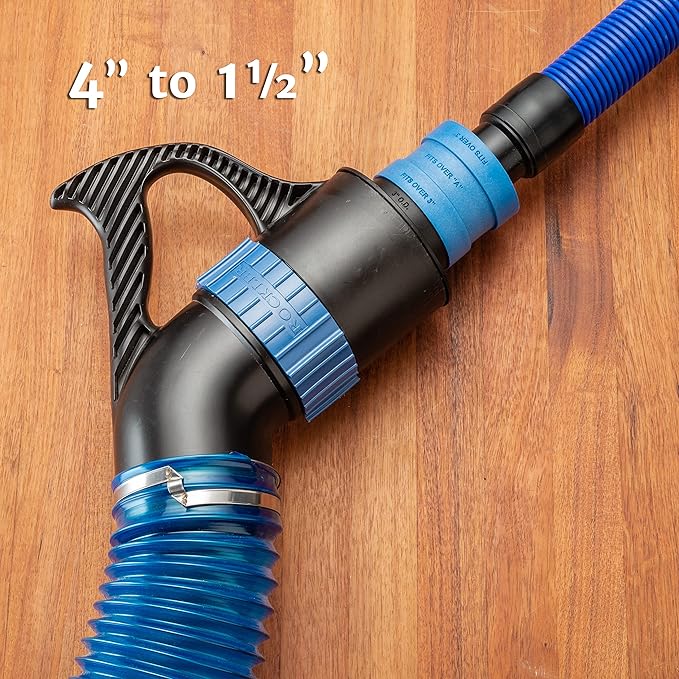 Dust Right Stacking Dust Port Adapter Set (3-Piece) – Interchangeable Vacuum Adapter for Dust Collection Hose & Tools – Glass Reinforced Polypropylene Dust Collectors for Woodworking