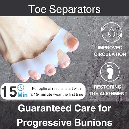 11 PCS Premium Set Bunion Corrector/Plantar Fasciitis Kit - Toe Exercise Bands and Separators for Women and Men