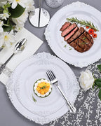 Nervure 100Pcs 7.5'' Silver Plastic Plates, Disposable Plates - Image 5