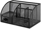 Amazon Basics Mesh Pen Holder and Desktop Desk Organizer, Office Caddy Storage - Image 2