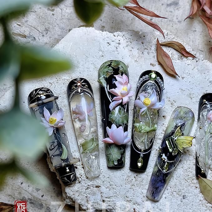 3D Lotus Nail Art Molds Flower Design, Silicone Nails Tool Y2k Decoration