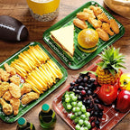 4 Pieces Serving Trays Melamine Platters Reusable Rectangle Party Trays - Image 5