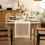 Coffee Scroll Linen Table Runner - Image 6