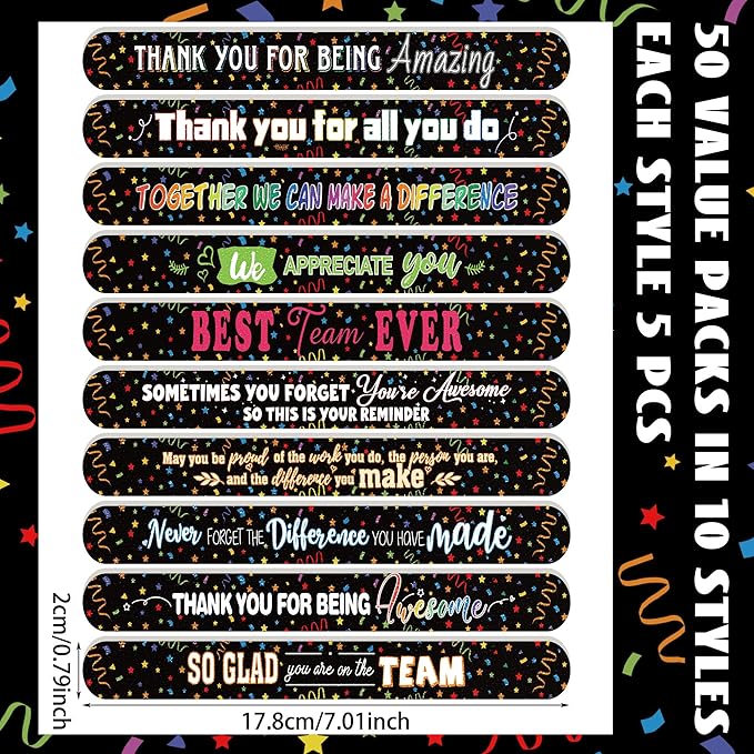 50 Pack Teacher Volunteers Appreciation Gifts Bulk Black Nail Files Emery Boards Employee Staff Team Thank You Gifts Nurse Pastor Appreciation Spa Salon Favors for Women Men Coworkers