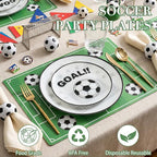 20 White Plastic Soccer Plates, Disposable Plates - Image 5