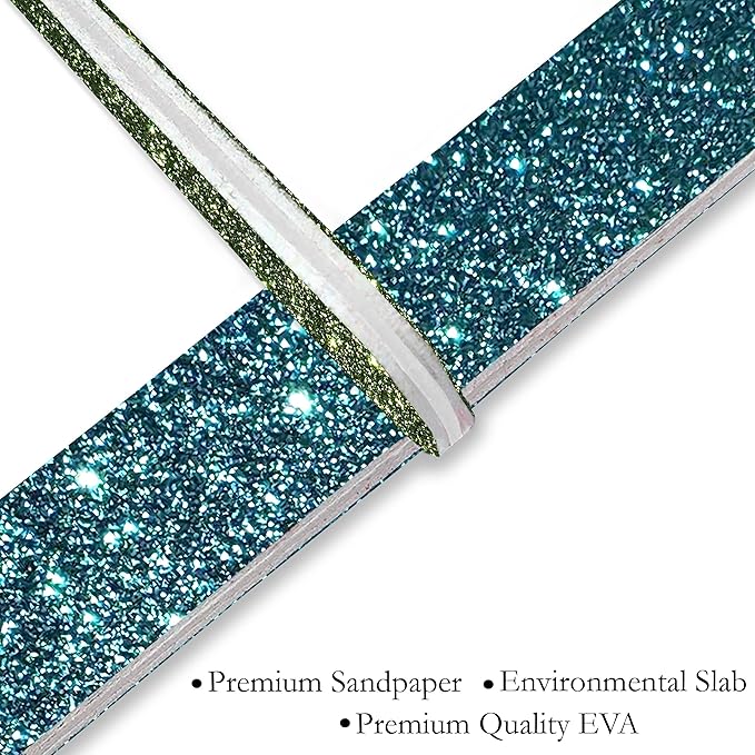 Glitter Colorful Nail File Strips - Manicure and Pedicure Nail Buffers - Double Sided Filers for Shaping and Smoothing Toenails and Fingernails (Regular, 20)
