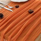 Orange Fall Table Runner Cheesecloth 120 Inch Thanksgiving Home Decorations | - Image 3