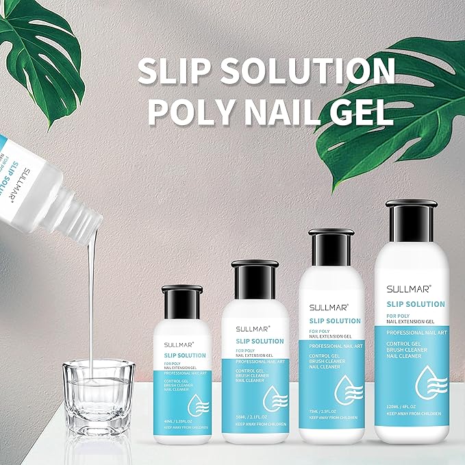 Nail Slip Solution 2.7 fl.oz for Poly Nail Gel Kit Professional Nail Extension for Nail Thickening Solutions