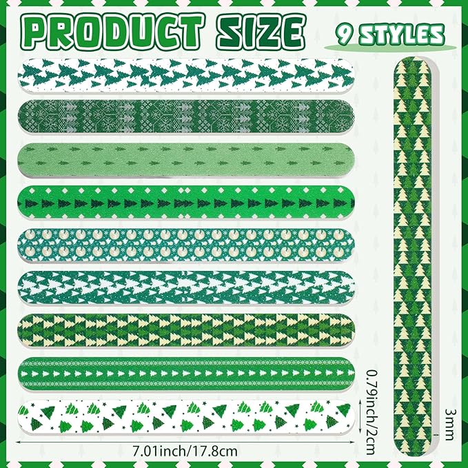 45 Pack Christmas Nail Files Gifts Bulk Holiday Emery Boards Double-Sided Christmas Party Nail Files Bulk Stocking Stuffers Christian Gifts for Women Customers Coworkers Staff(Christmas Tree)