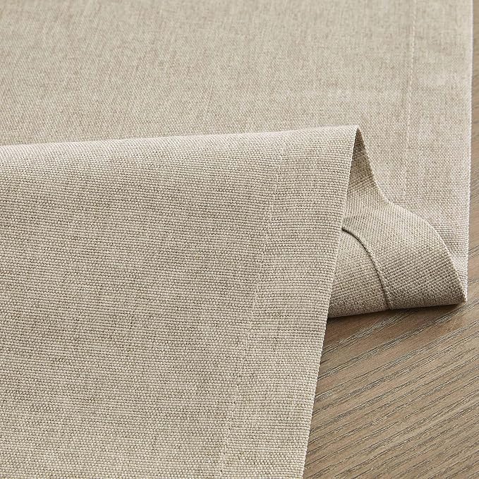 Basic Linen Style Table Runner, 14x108 Inch Natural | Mitered Corner Design - Image 6