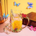 Nuanchu 4 Sets Flower Glass Tea Cups - Image 2