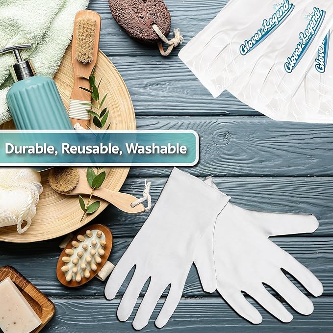 3 Pairs - Women Size Small - Gloves Legend White Cotton Moisturizing Gloves for Dry Hands Eczema Sleeping Nighttime Care