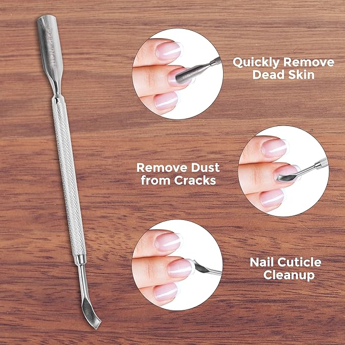 Cuticle Nipper Cleaner - Nail Art Cuticle Pusher - UV Gel Nail Polish Remover Tool - Fingernail Polish Gel Remover