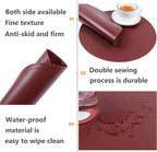 Faux Leather Round Placemats and Coasters, Coffee Mats Kitchen Table Mats - Image 2
