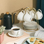 BTaT- Cappuccino Cups with Saucers 7 oz, Au Lait, Flat White, Dishwasher - Image 8