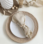Handmade Napkin Ring with Wood Beads & Jute Twine - Image 8