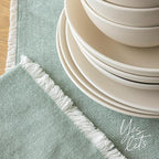 Over&Back 18x108 Woven Frayed Chambray Cotton Table Runner - Image 7
