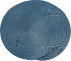 FunWheat Round Braided Placemats Set of 6 Table Mats by FunWheat