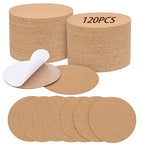 120PCS Self-Adhesive Cork for DIY Coasters, 3.74" Round Backing | Sticky Cork by SOKOSEY