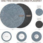 NCUE 13" Faux Leather Round Placemats Set of 4, Reversible Dual-Color | - Image 4