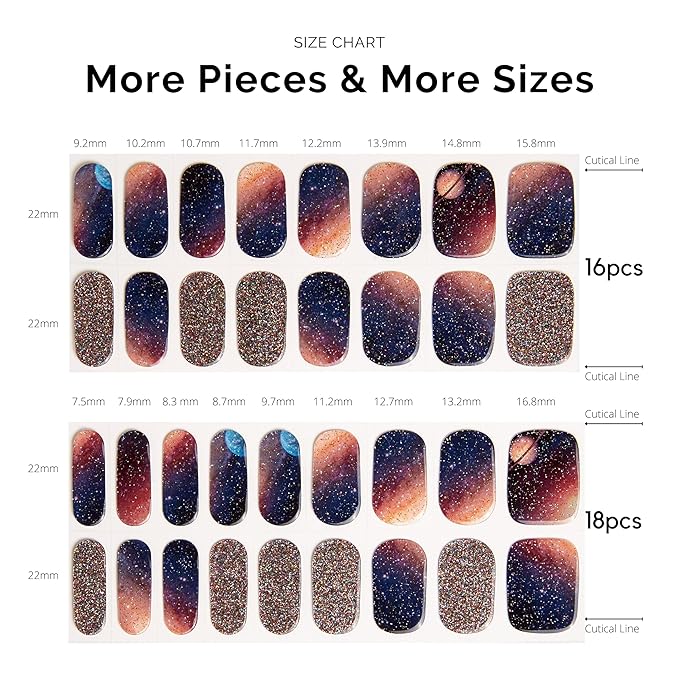 NAILOG Semi Cured Gel Nail Strips 34 pcs| Buy 2 Get 1 UV Lamp | Long Lasting Nail Polish Sticker Wraps with Glossy Gel Finish, Milky Way