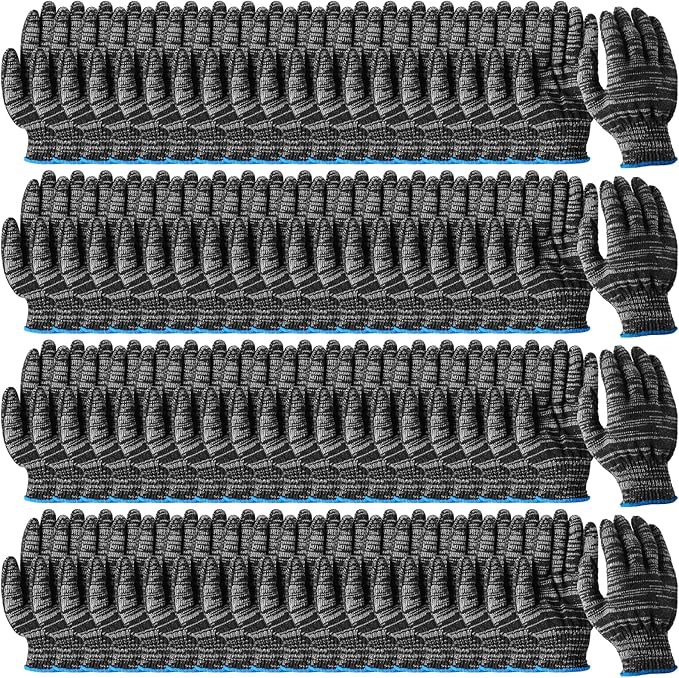 Sureio 100 Pairs Cotton Gloves Hand Cotton Liners Safety Knitted Polyester Gloves for BBQ Roping Men Women