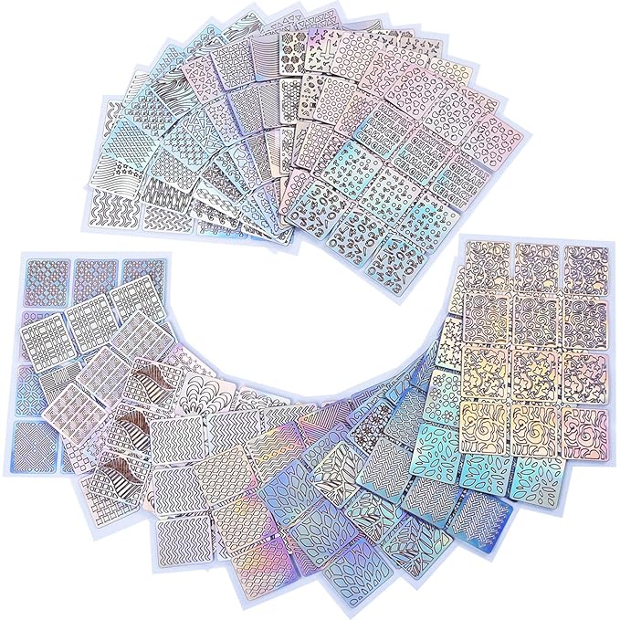 eboot 288 Pieces 96 Designs Nail Vinyls Nail Stencil Sticker Sheets Set for Nail Art Design, 24 Sheets