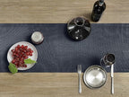 Basic Linen Style Table Runner, 14x60 Inch Dark Navy | Mitered Corner Design - Image 3